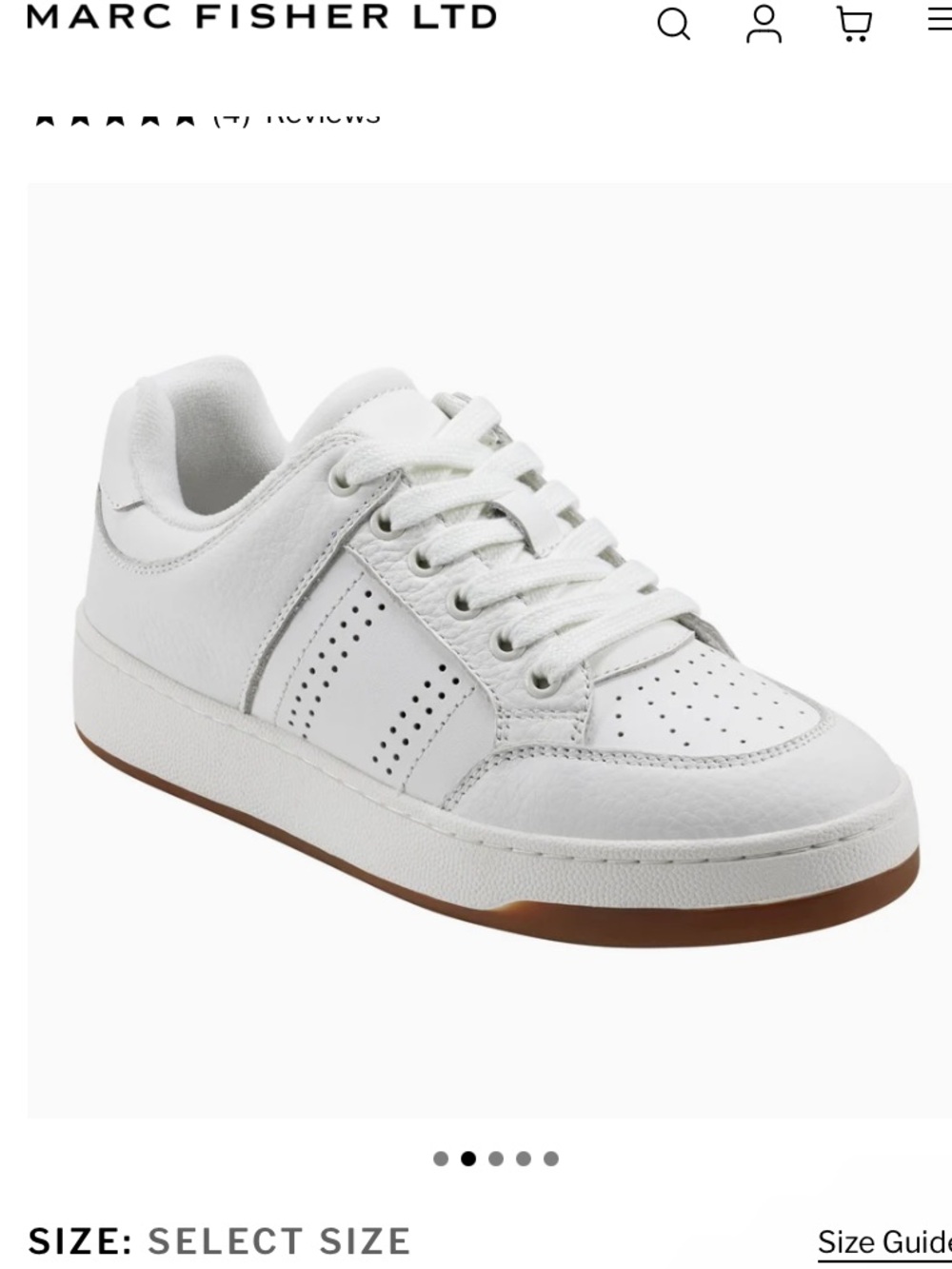 Marc Fisher Flynnt Leather Laceup Sneaker in Ivory